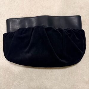 Vintage Susan Gail Leather and Suede Black Oversized Clutch